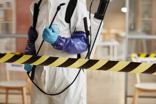 Professional Sewage Cleanup technician working in Russiaville, IN
